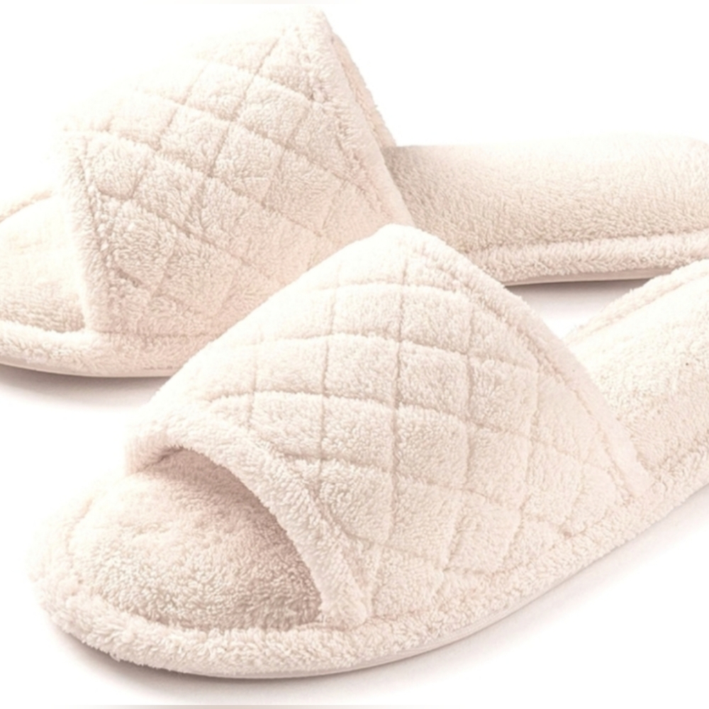 Roxoni Ultra Soft Spa Slippers for Women Cozy, Fuzzy Terry Cloth Memory Foam